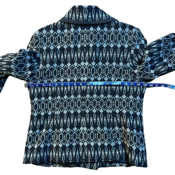 Women's Pendleton 100% Wool Jacquard Pattern Zipper Jacket Coat Blazer - Large - Picture 11 of 15